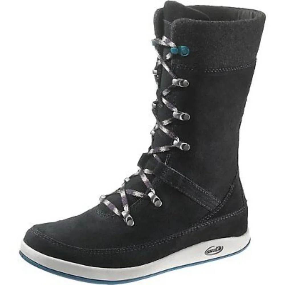 Chaco Women's Black Uma J150100 Suede Tall Mid-Calf Winter Boot Size US‎ 8.5